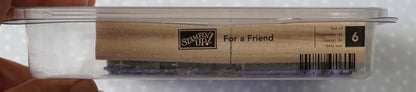 For A Friend stamp set, Retired Stampin Up, set of 6 stamps