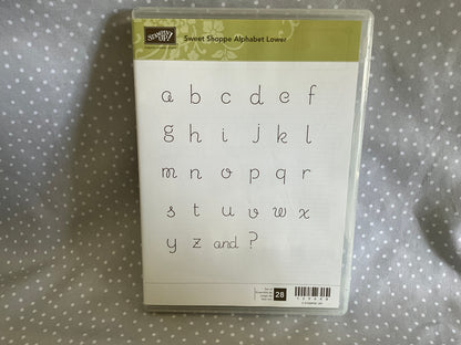 Retired Stampin Up! Stamp set Sweet Shoppe Alphabet Lower- Set of 28 stamps