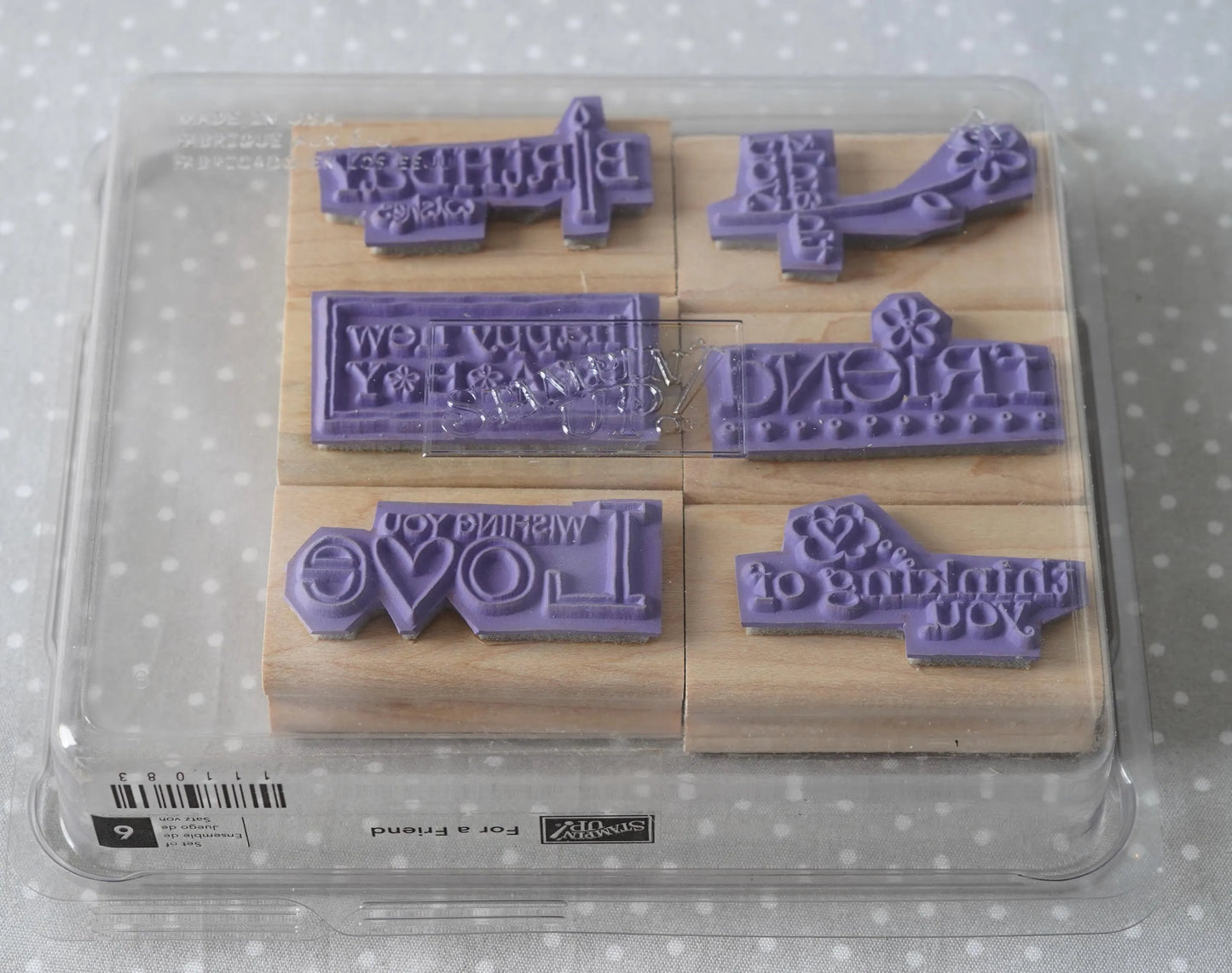 For A Friend stamp set, Retired Stampin Up, set of 6 stamps