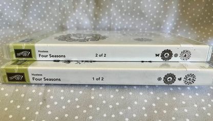 Retired Stampin Up! Stamp set Four Seasons set of 8 stamps/ Set of 2
