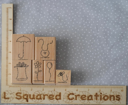 The Fine Print- Retired Stampin Up, set of 6 stamps from 2002