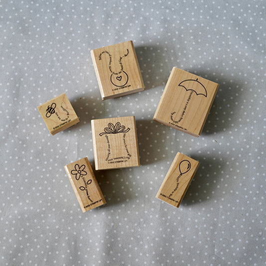 The Fine Print- Retired Stampin Up, set of 6 stamps from 2002