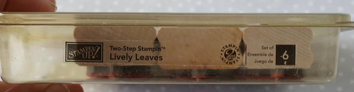 Lively Leaves stamp set, Retired Stampin Up, set of 6 stamps from 2006