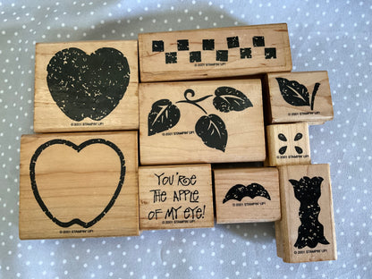 Retired Stampin Up! Stamp set Definitely Decorative Country Apple- Set of 9 stamps
