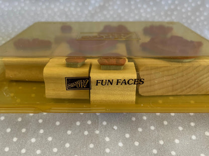 Fun Faces stamp set, Retired Stampin Up 1997, set of 8 stamps.