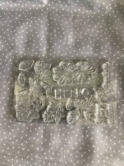 Retired SALE-A-BRATION Stampin Up! Friendly Hello- Photopolymer stamp set