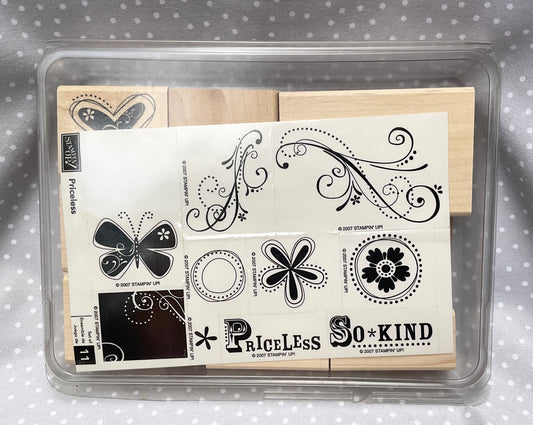 Retired Stampin Up! Stamp set Priceless- Set of 11 stamps