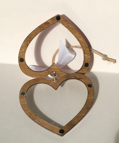 Valentine’s Shaker Ornament - Pink Heart with White Ball