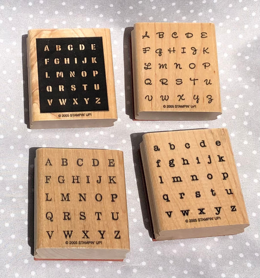 Retired Stampin Up! Stamp set Alphabits - Set of 4 stamps