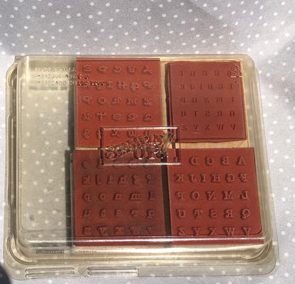 Retired Stampin Up! Stamp set Alphabits - Set of 4 stamps