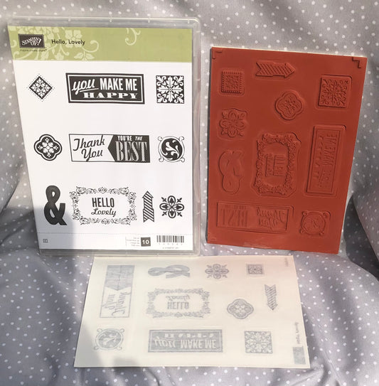 Retired Stampin Up! Stamp set Hello, Lovely - Set of 10 stamps