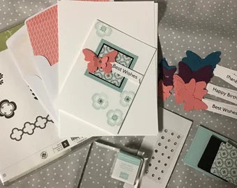 Card Kit All occasion-6 ct. card making kit- DIY- Retired Stampin Up! Stamp set Madison Avenue- Thank You- Happy Birthday- Best Wishes