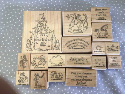 Retired Stampin Up 1996! Stamp set Dreams & Dragons