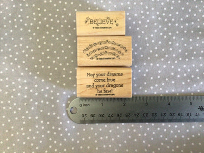 Retired Stampin Up 1996! Stamp set Dreams & Dragons