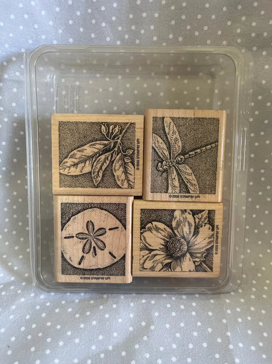 Retired 2002 Stampin Up! Stamp set Nature's Wonders set of 4