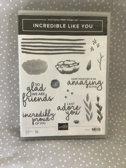 Retired Stampin Up! Stamp set Incredible Like You set of 15 stamps/ Two-Step