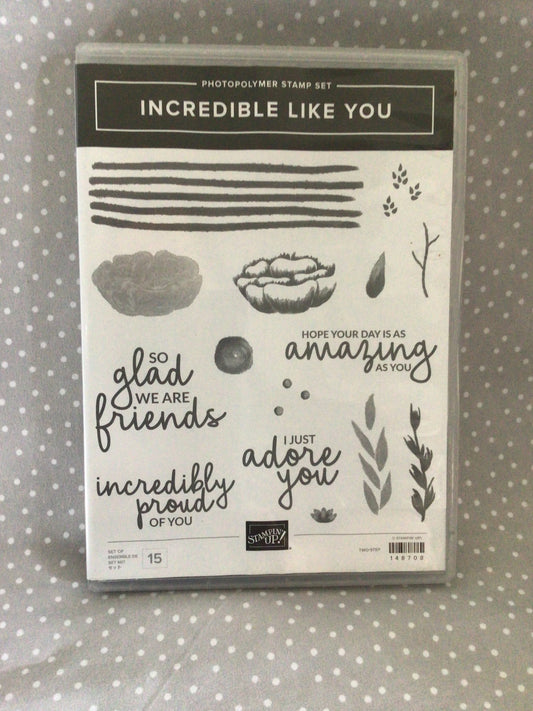 Retired Stampin Up! Stamp set Incredible Like You set of 15 stamps/ Two-Step