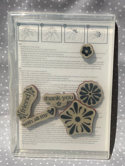 Retired Stampin Up! Stamp set With All My Heart- Set of 6 stamps