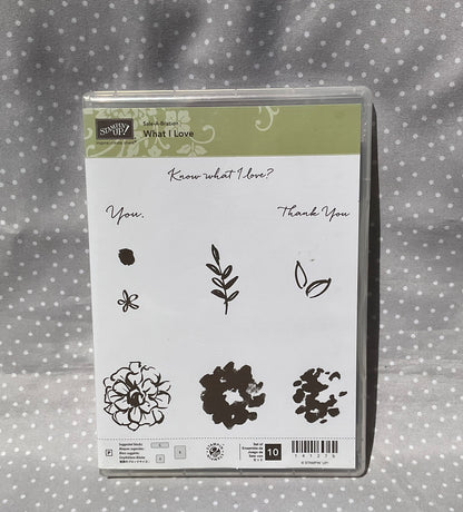 Retired Stampin Up! Stamp set What I Love- Set of 10 stamps