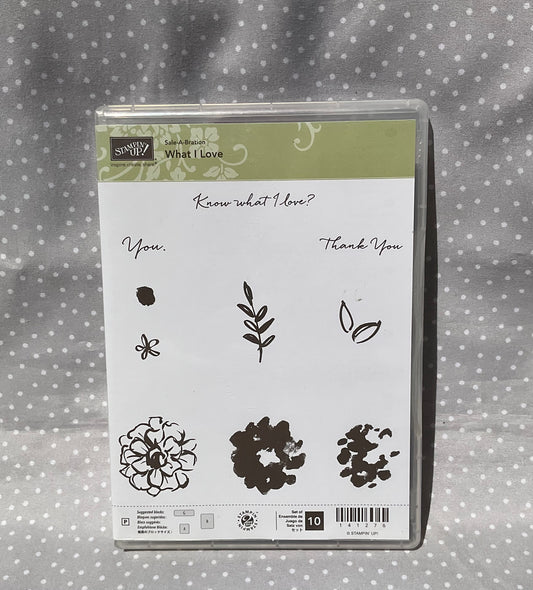 Retired Stampin Up! Stamp set What I Love- Set of 10 stamps