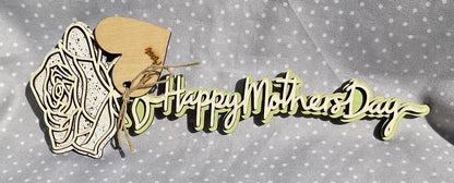 Happy Mother’s Day Rose- White Rose with Silver Glitter