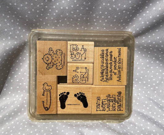 Retired Stampin Up! Stamp set Cuddles & Tickles - Set of 7 stamps