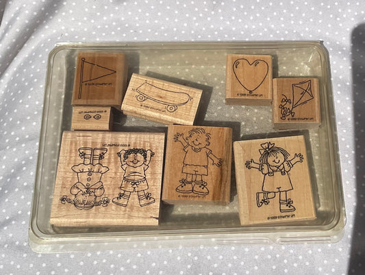 Retired Stampin Up! Stamp set Kids At Play - Set of 8 stamps