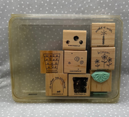 Fun Filled stamp set, Retired Stampin Up, set of 8 stamps fro 2005