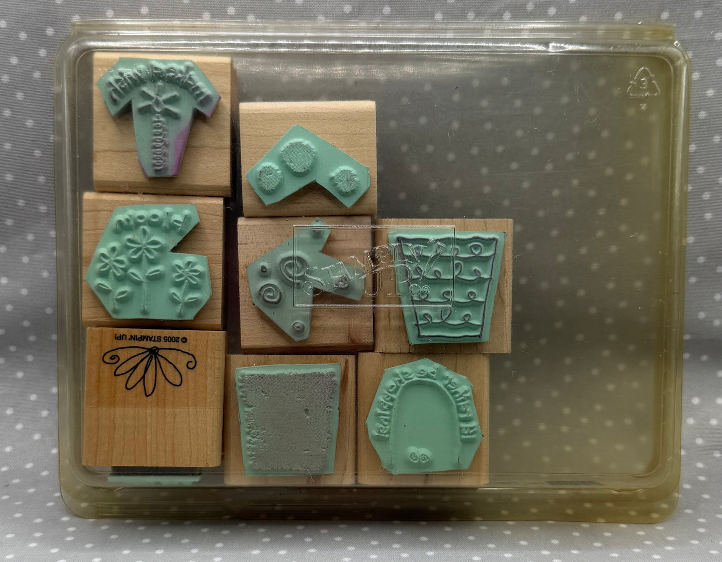 Fun Filled stamp set, Retired Stampin Up, set of 8 stamps fro 2005