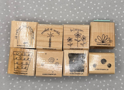 Fun Filled stamp set, Retired Stampin Up, set of 8 stamps fro 2005