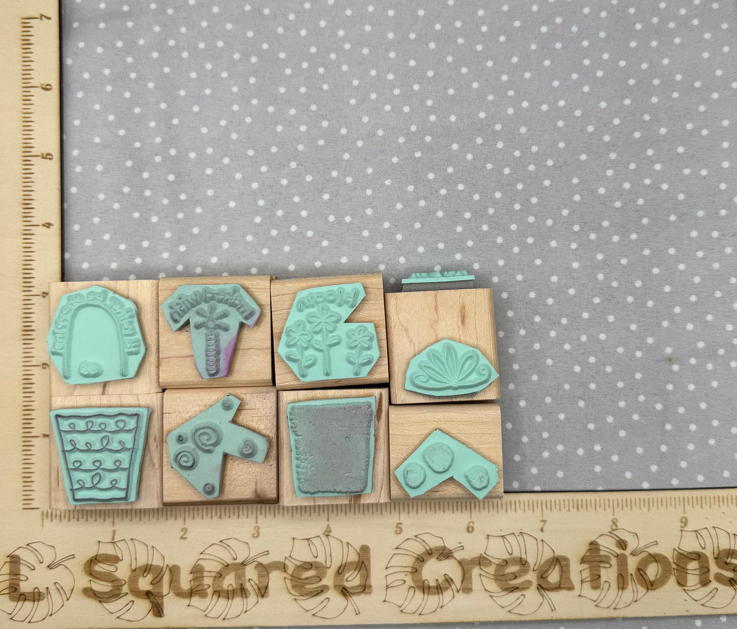 Fun Filled stamp set, Retired Stampin Up, set of 8 stamps fro 2005
