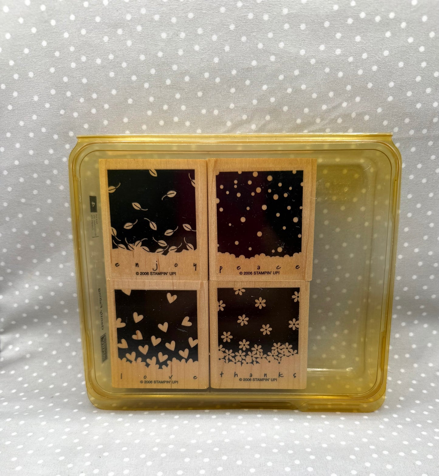 Gently Falling stamp set, Retired Stampin Up, set of 4 stamps