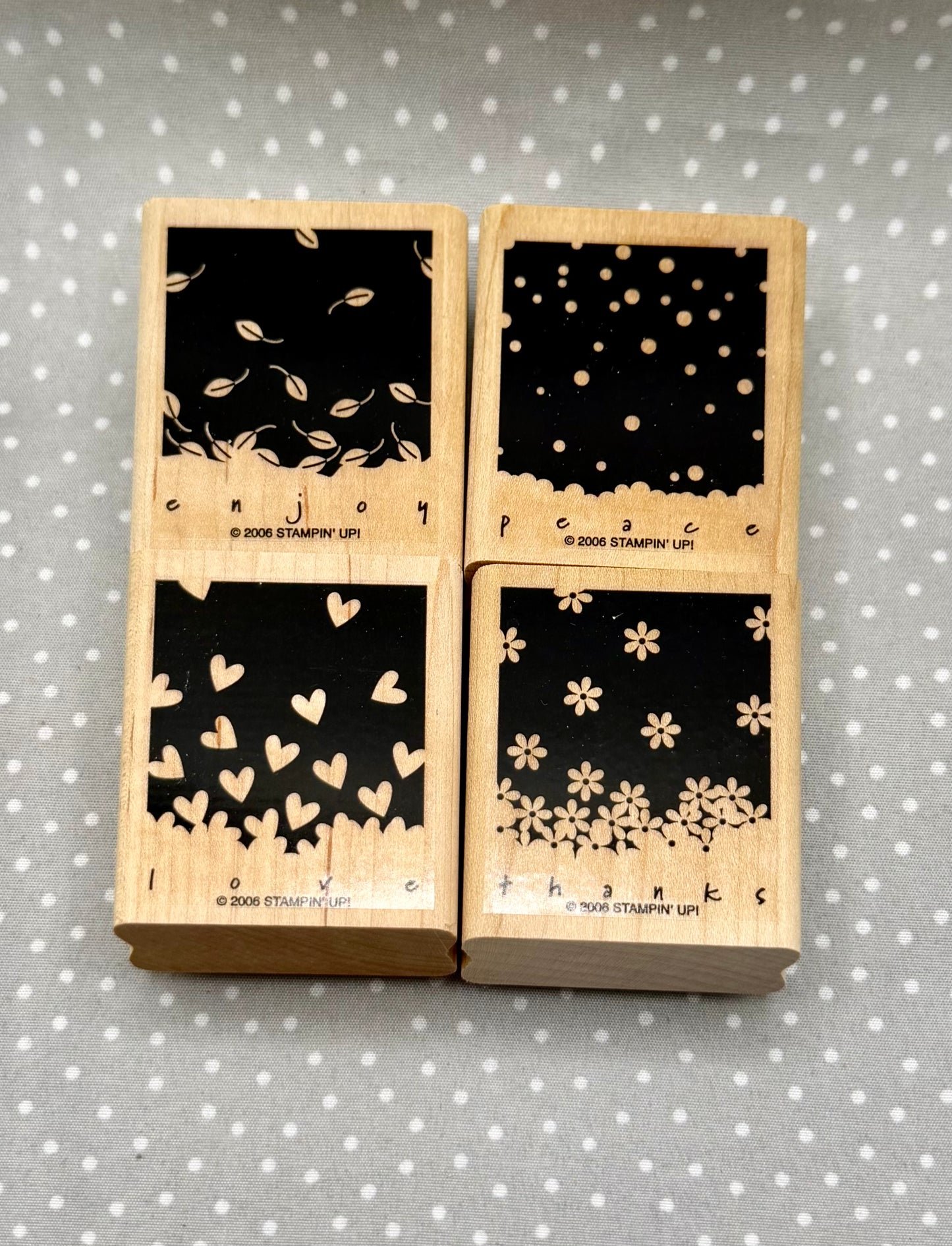 Gently Falling stamp set, Retired Stampin Up, set of 4 stamps