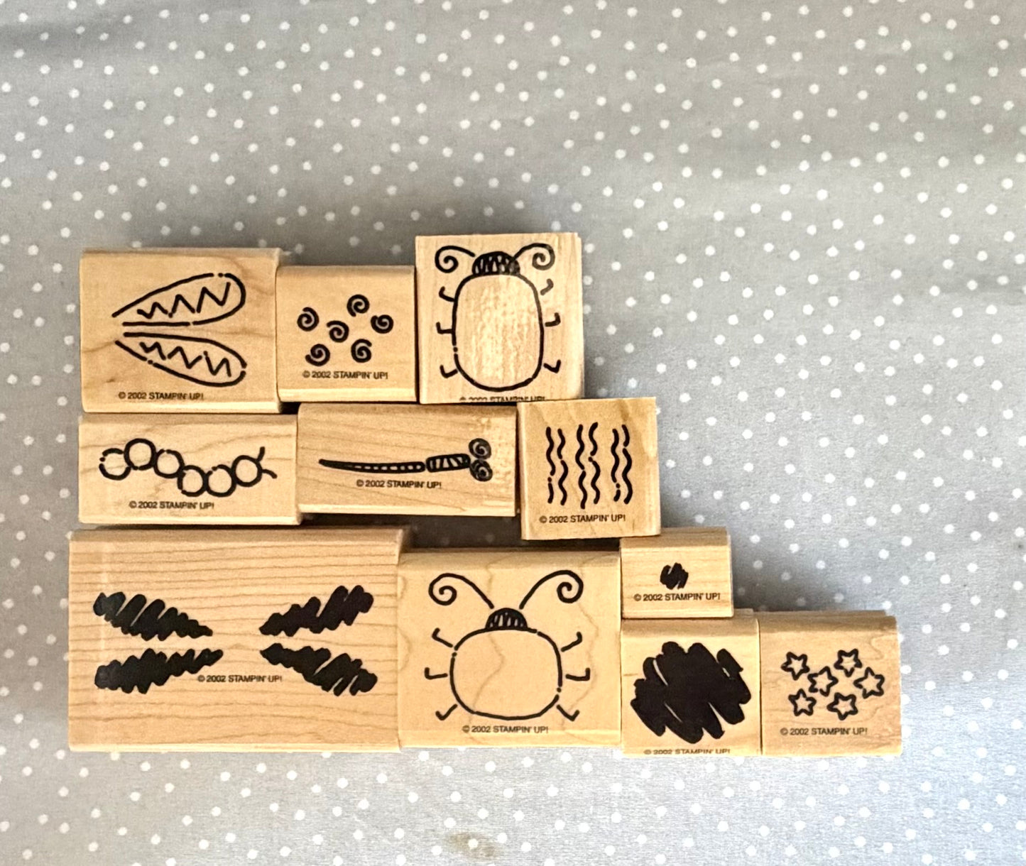 Bug Builder stamp set, Retired Stampin Up, set of 11 stamps
