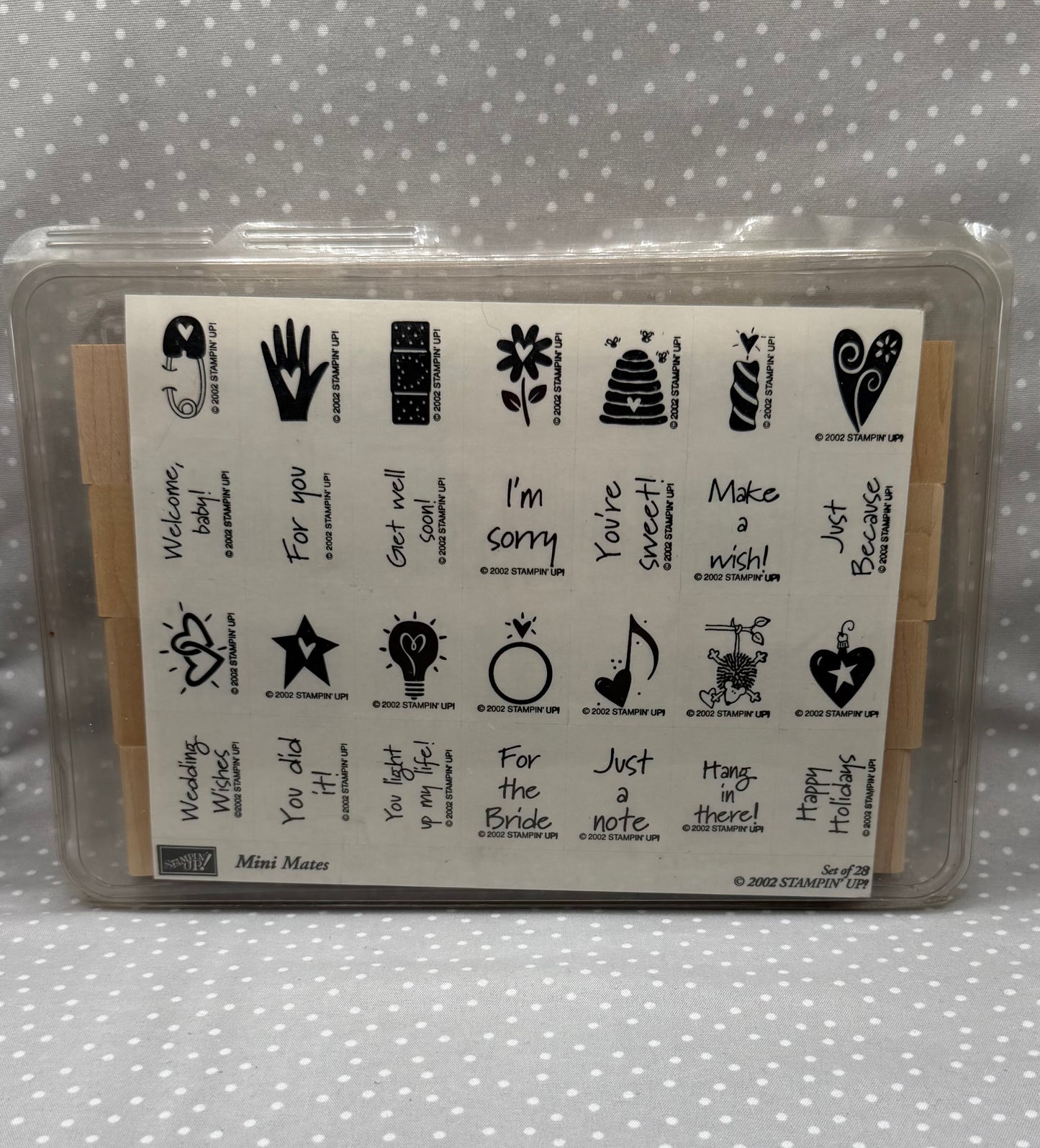Mini Mates stamp set, Retired Stampin Up, set of 28 stamps