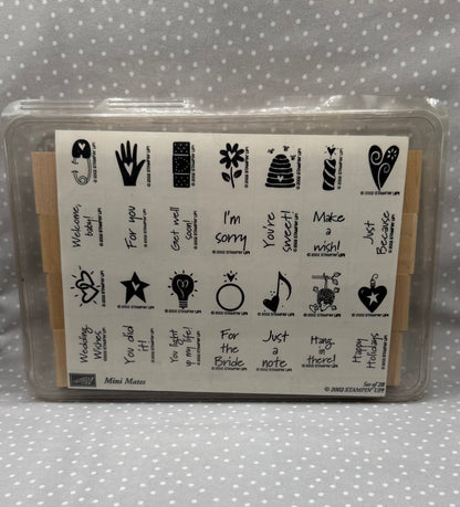 Mini Mates stamp set, Retired Stampin Up, set of 28 stamps