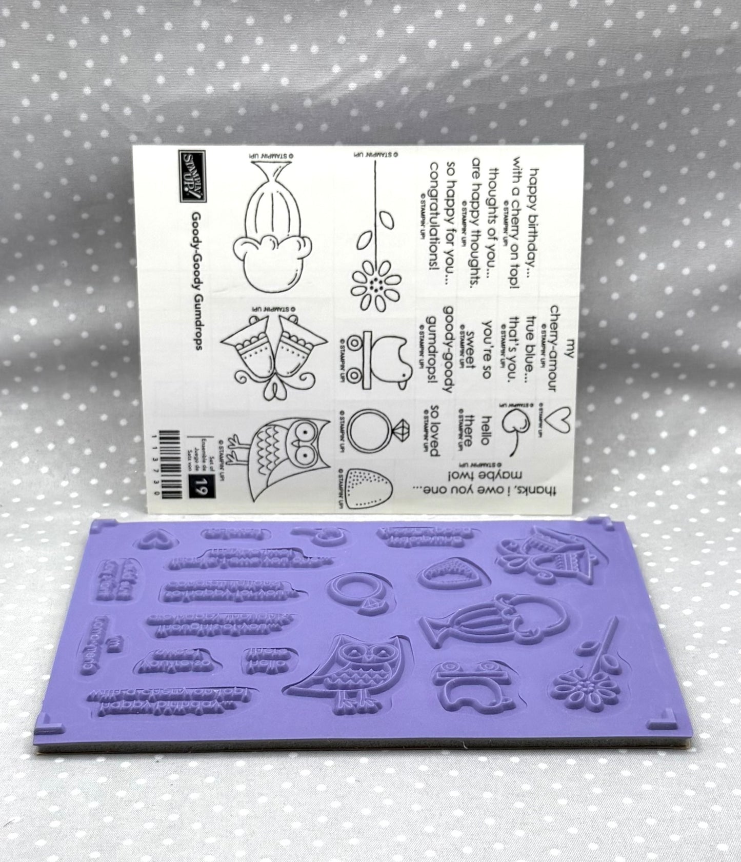 Goody-Goody Gumdrops stamp set, Retired Stampin Up, set of 19 stamps
