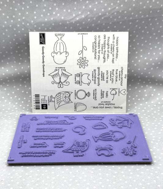 Goody-Goody Gumdrops stamp set, Retired Stampin Up, set of 19 stamps