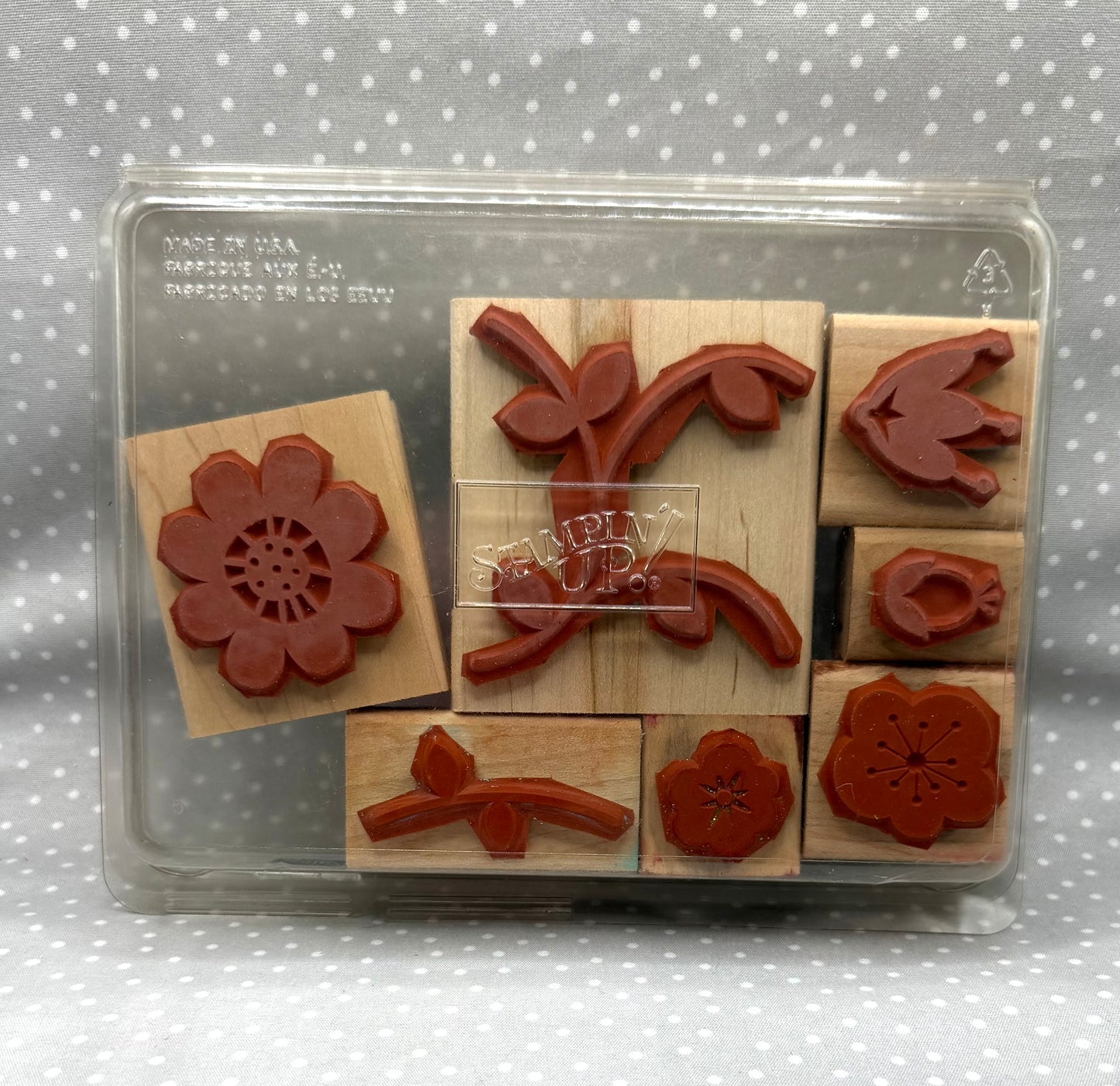 Buds & Blossom stamp set, Retired Stampin Up, set of 7 stamps