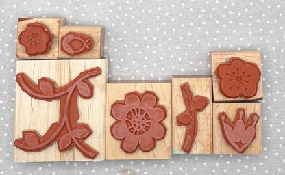 Buds & Blossom stamp set, Retired Stampin Up, set of 7 stamps