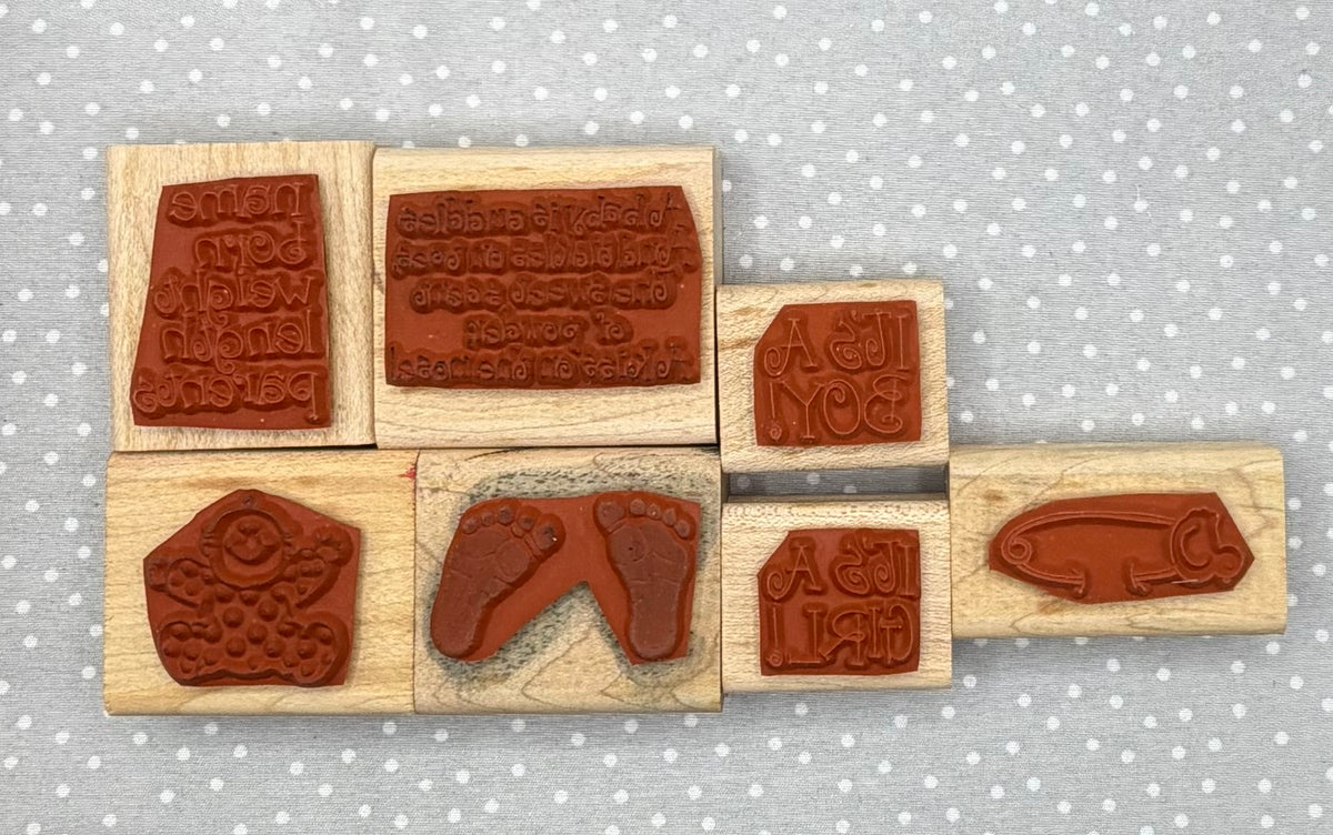 Cuddles & Tickles Stamp set, Retired Stampin Up!  Set of 7 stamps