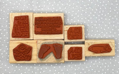 Cuddles & Tickles Stamp set, Retired Stampin Up!  Set of 7 stamps