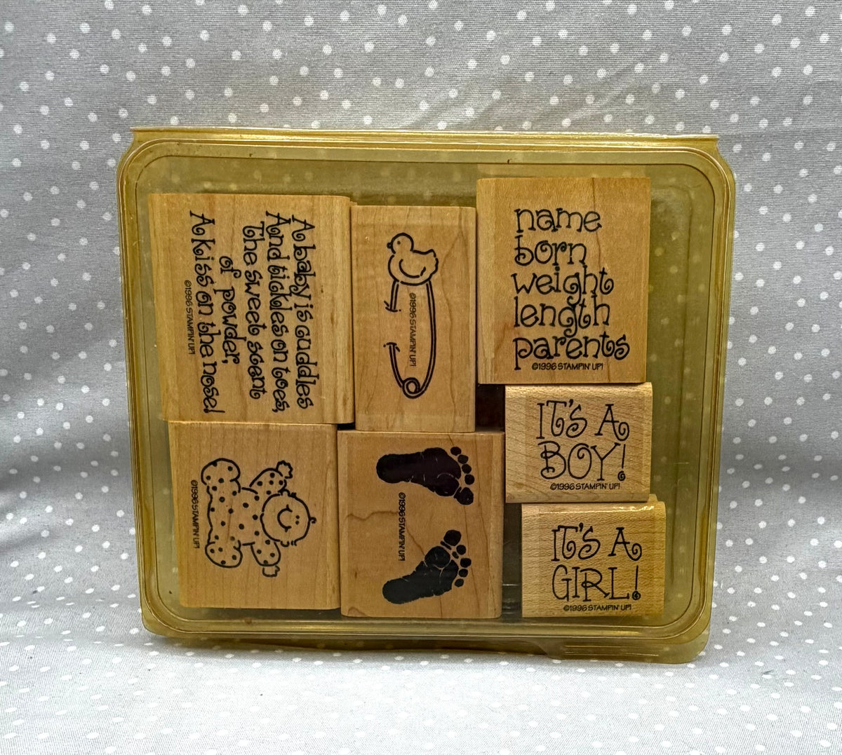 Cuddles & Tickles Stamp set, Retired Stampin Up!  Set of 7 stamps