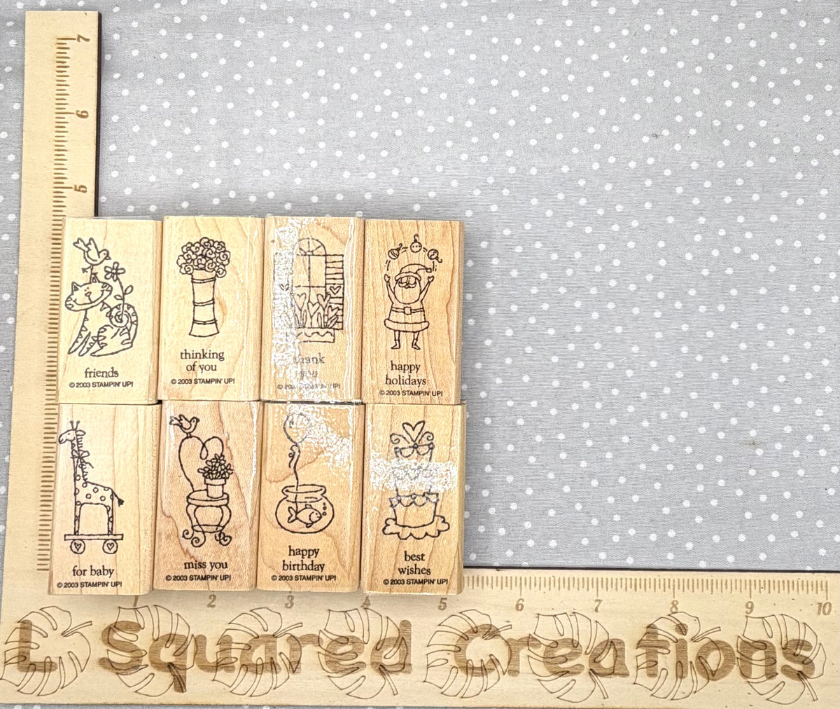Little Helios Stamp set, Retired Stampin Up!  Set of 8 stamps