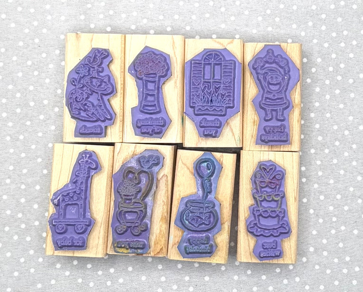 Little Helios Stamp set, Retired Stampin Up!  Set of 8 stamps