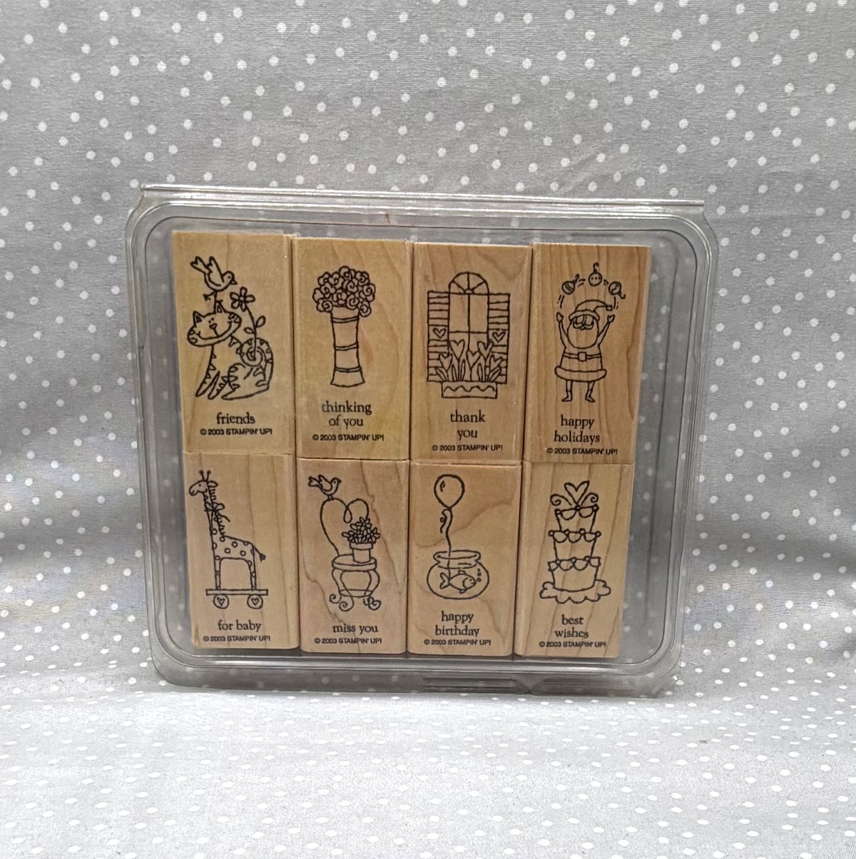 Little Helios Stamp set, Retired Stampin Up!  Set of 8 stamps