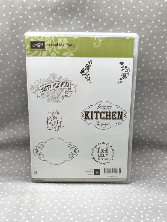 Label Me Pretty stamp set, Retired Stampin Up!