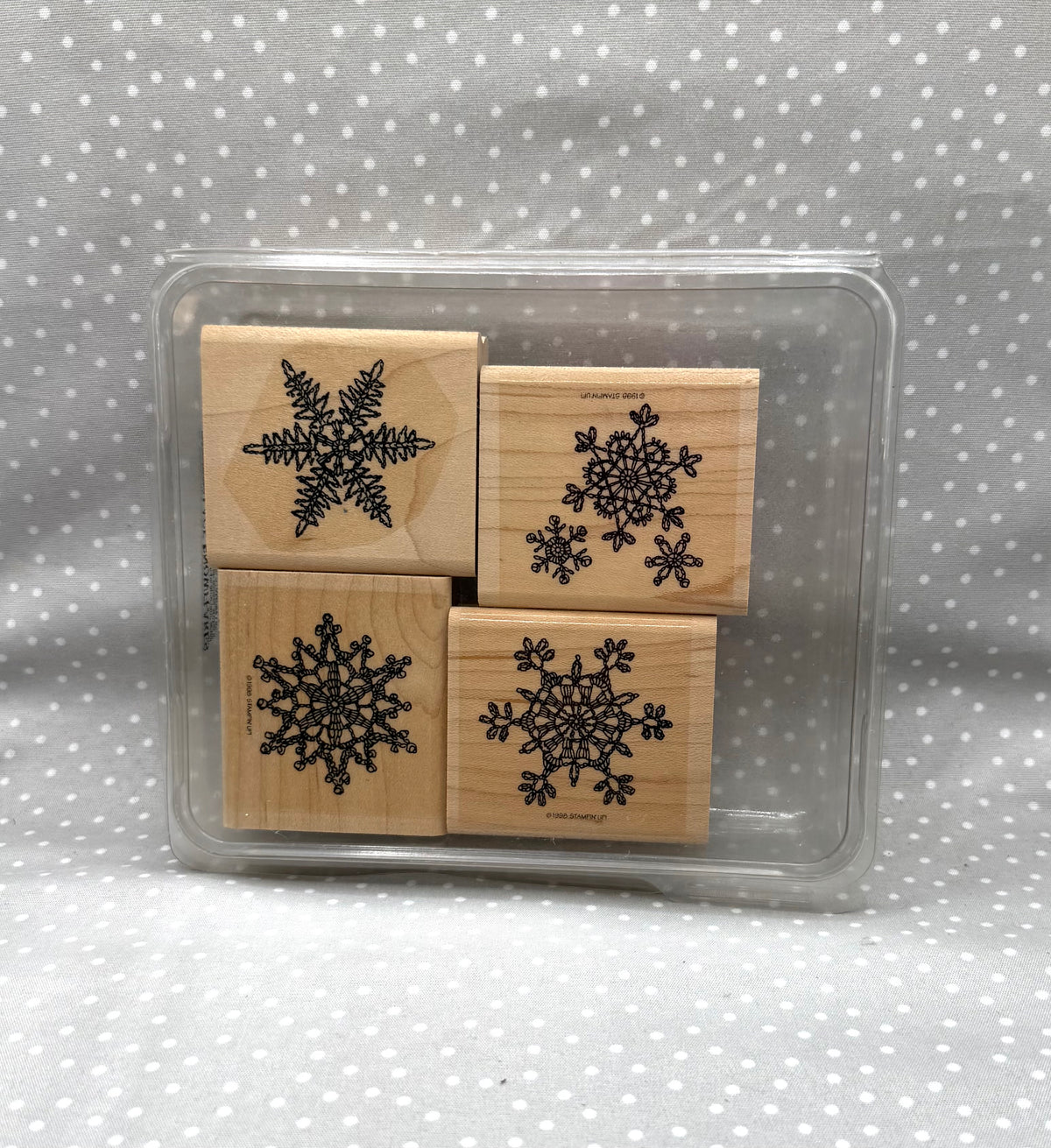 Lace Snowflakes Stamp set, Retired Stampin Up!  Set of 4 stamps