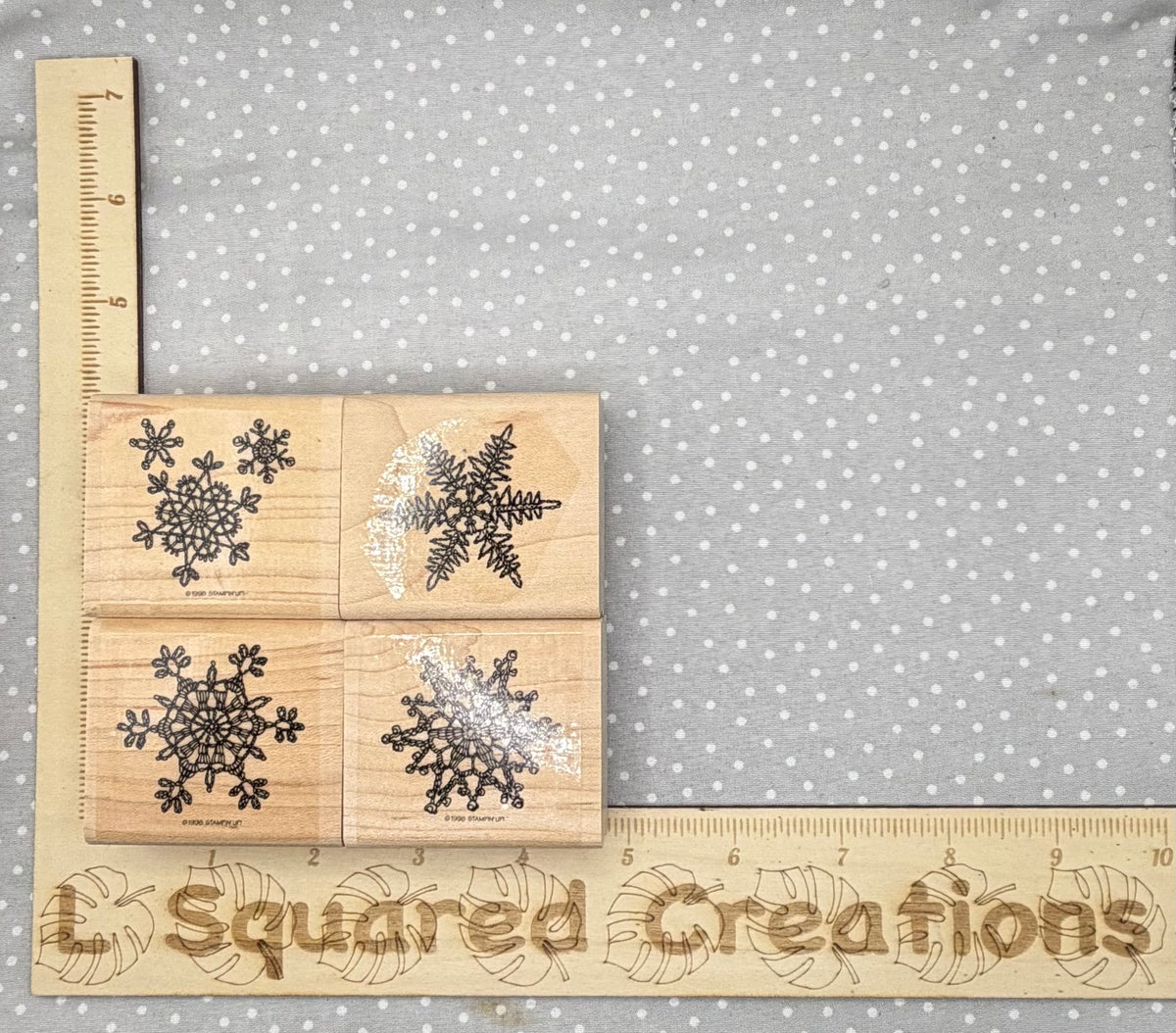 Lace Snowflakes Stamp set, Retired Stampin Up!  Set of 4 stamps