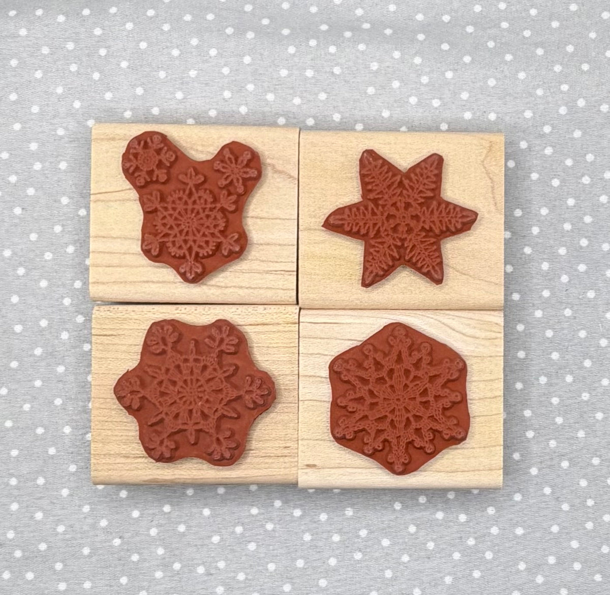 Lace Snowflakes Stamp set, Retired Stampin Up!  Set of 4 stamps